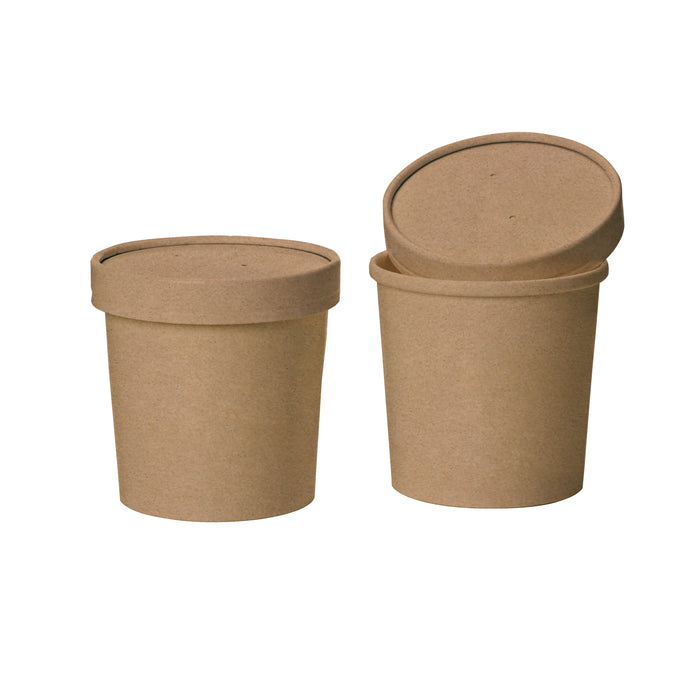 Contenitore in cartone kraft per alimenti caldi e freddi - 230 ml - Ø 9 cm - H 58,3 cm - 50 pezzi
