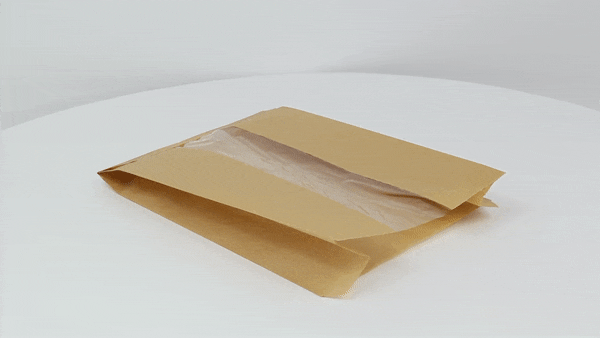 Sacchetto per pane in carta scura con finestra 180x70mm H280mm