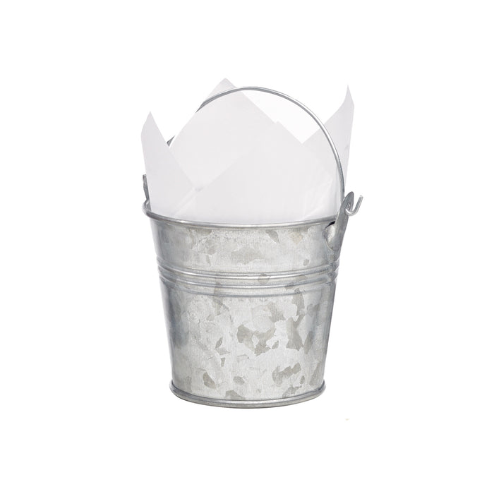Secchiello in metallo con manici - 200 ml - Ø 8 cm - H 7,5 cm - 24 pezzi