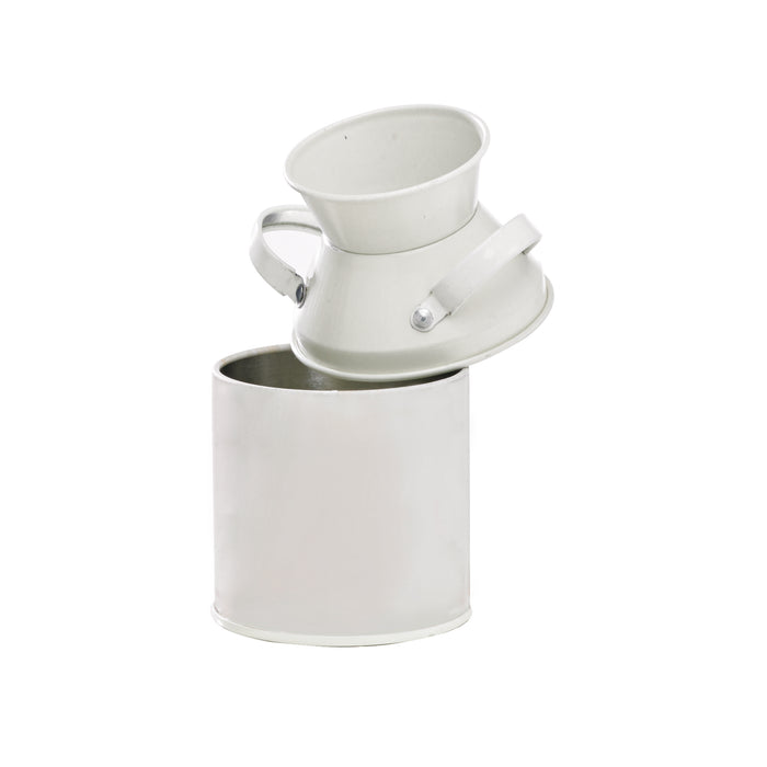 Secchiello in metallo laccato bianco - 125 ml - Ø 5 cm - H 10 cm - 6 pezzi