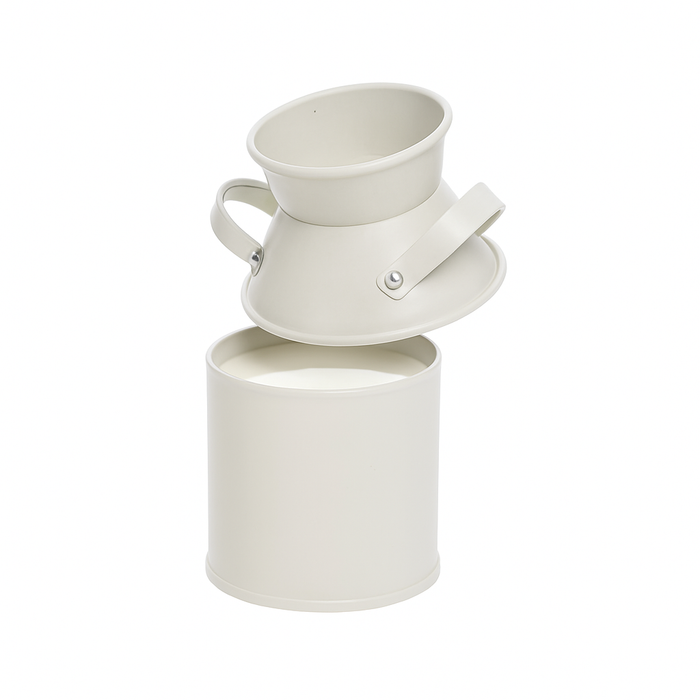 Secchiello in metallo laccato bianco - 125 ml - Ø 5 cm - H 10 cm - 6 pezzi