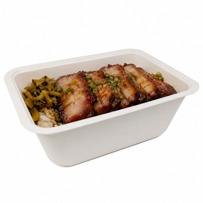 Vaschetta sigillabile in polpa di canna da zucchero - 1200 ml - 19 cm x 13,7 cm x 7 cm - 100 pezzi