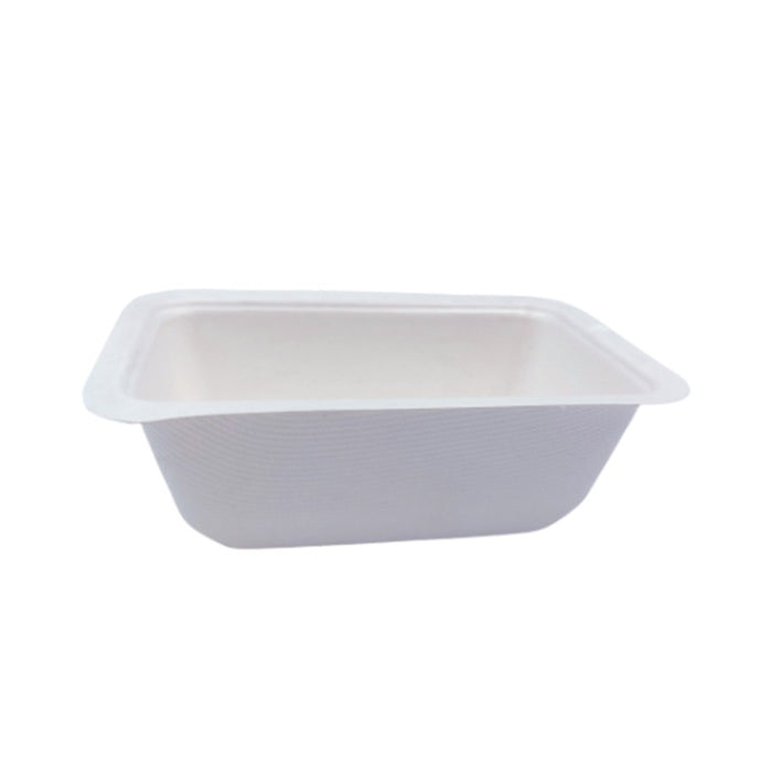 Vaschetta sigillabile in polpa di canna da zucchero 137x95mm H45mm 375ml