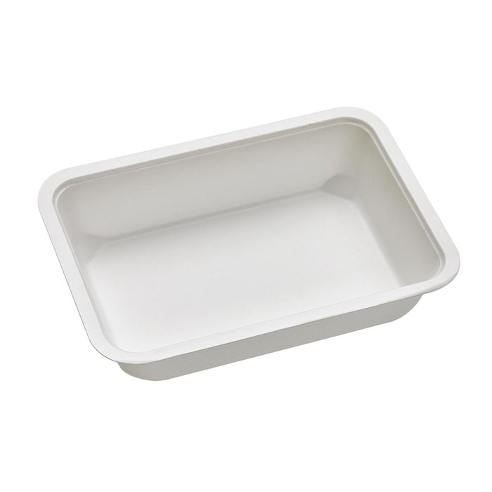 Vaschetta sigillabile in polpa di canna da zucchero - 750 ml - 19 cm x 13,7 cm x 4 cm - 100 pezzi