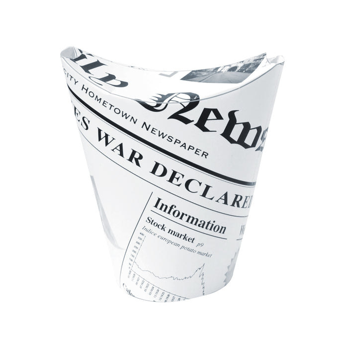 Bicchiere da snack in cartone, decorazione stampa di giornale - 270 ml - Ø 8,3 cm - H 11,8 cm - 50 pezzi