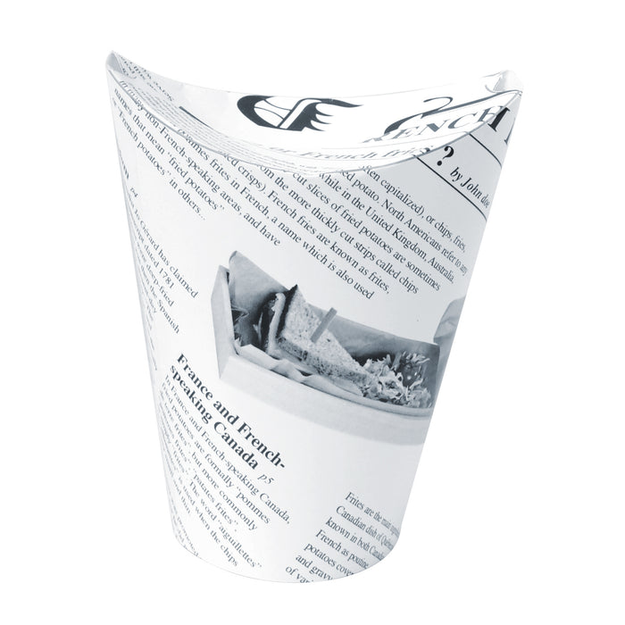 Bicchiere da snack in cartone, decorazione stampa di giornale - 350 ml - Ø 8,6 cm - H 13,9 cm - 50 pezzi