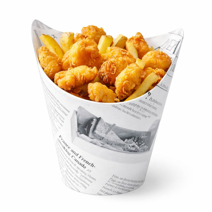 Bicchiere da snack in cartone, decorazione stampa di giornale   H139mm 350ml
