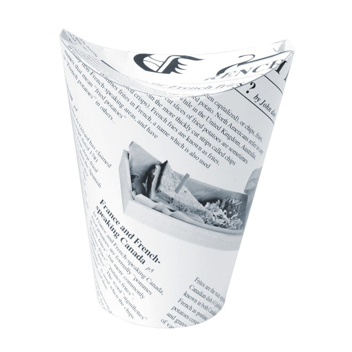 Bicchiere da snack in cartone, decorazione stampa di giornale   H139mm 350ml