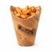 Bicchiere da snack richiudibile forato in cartone, decorazione stampa di giornale kraft  H123mm 480ml