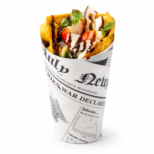 Bicchiere da snack in cartone, decorazione stampa di giornale   H157mm 480ml