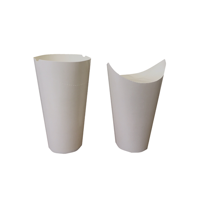 Bicchiere da snack richiudibile forato in cartone bianco - 480 ml - Ø 9 cm - H 15,7 cm - 50 pezzi