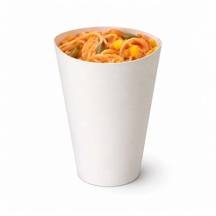 Bicchiere da snack richiudibile forato in cartone bianco  H157mm 480ml