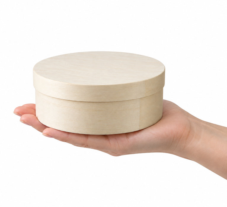 Scatola di legno rotonda con carta da forno per la cottura - Ø 12 cm - H 5 cm - 10 pezzi