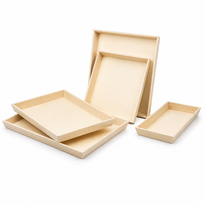 Vassoio da pasto "Noa" in legno - 39 cm x 15 cm x 4 cm - 10 pezzi