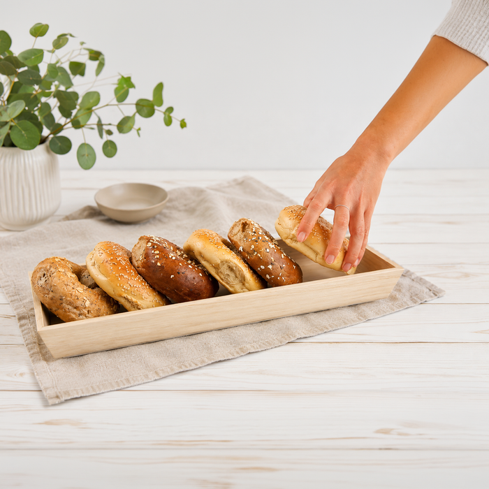 Vassoio da pasto "Noa" in legno - 39 cm x 15 cm x 4 cm - 10 pezzi