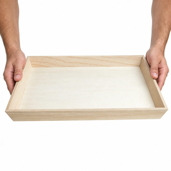 Vassoio da pasto "Noa" in legno - 45 cm x 30 cm x 4 cm - 10 pezzi