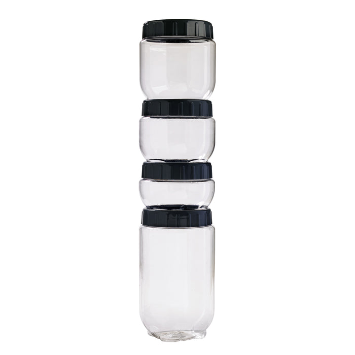 Barattolo Bokolock in PET con coperchio (PET1) - 430 ml - Ø 10 cm - H 7,5 cm - 36 pezzi