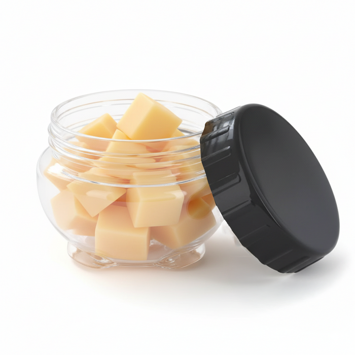 Barattolo Bokolock in PET con coperchio (PET1) - 430 ml - Ø 10 cm - H 7,5 cm - 36 pezzi