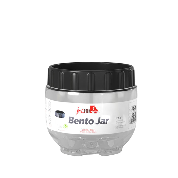 Barattolo Bokolock in PET con coperchio (PET1) - 550 ml - Ø 10 cm - H 9 cm - 36 pezzi