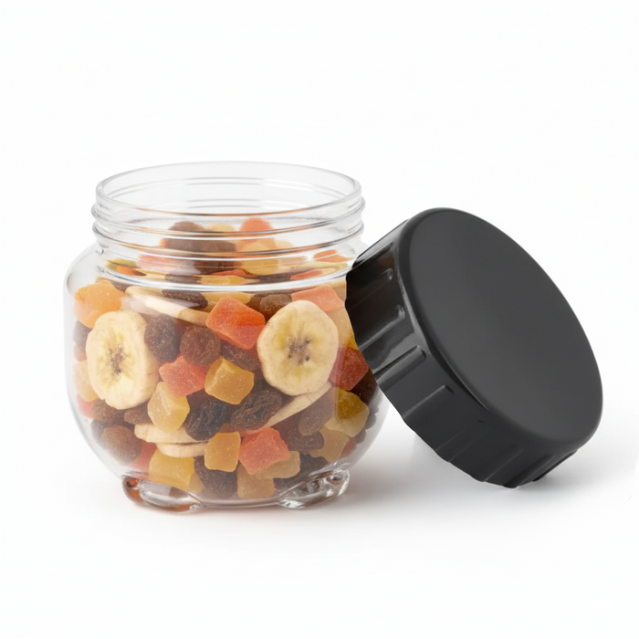 Barattolo Bokolock in PET con coperchio (PET1) - 550 ml - Ø 10 cm - H 9 cm - 36 pezzi