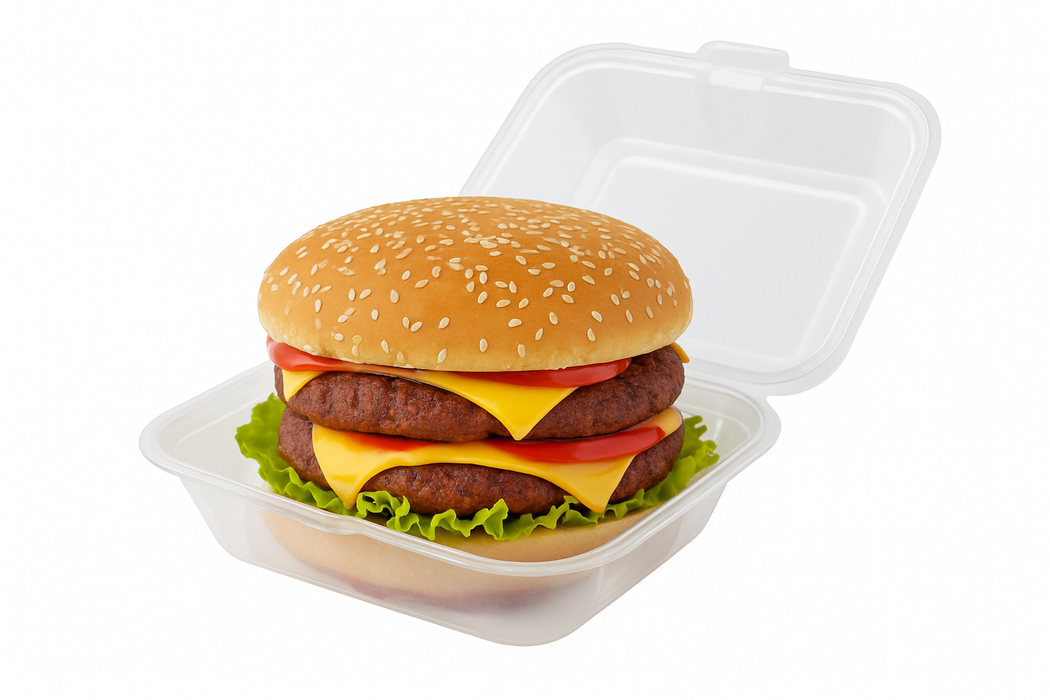 Scatola hamburger in PET riutilizzabile (PP5) 160x130mm H90mm