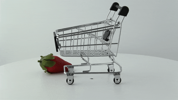 Mini carrello della spesa in metallo 110x75mm H125mm