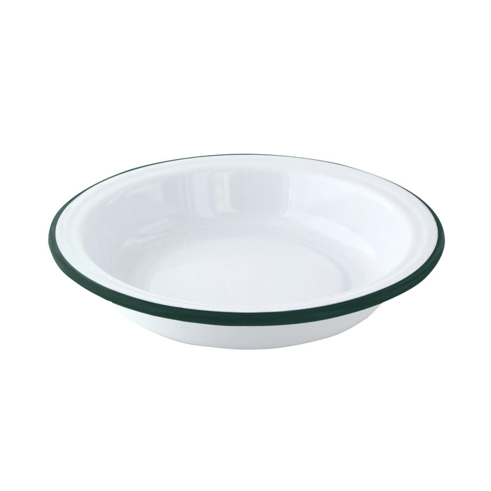 Piatto fondo smaltato con bordo verde (42) - 650 ml - Ø 20 cm - H 4 cm - 12 pezzi