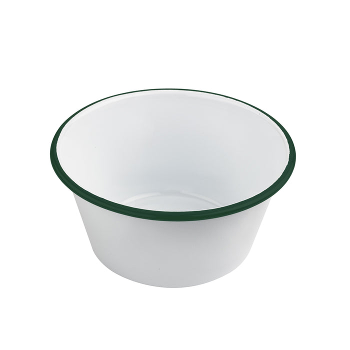 Ciotola Enamely smaltata con bordo verde (42) - 750 ml - Ø 14 cm - H 6,5 cm - 12 pezzi