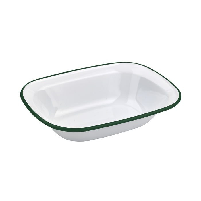 Teglia Enamely smaltata con bordo verde (42) - 1100 ml - 26,4 cm x 19,7 cm x 5,8 cm - 12 pezzi