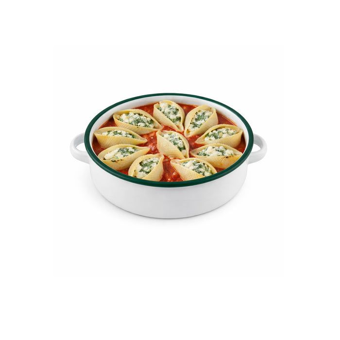 Pentola smaltata con bordo verde (42) - 1000 ml - Ø 18 cm - H 5 cm - 12 pezzi