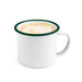 Mug smaltata con manico e bordo verde (42)  H90mm 500ml