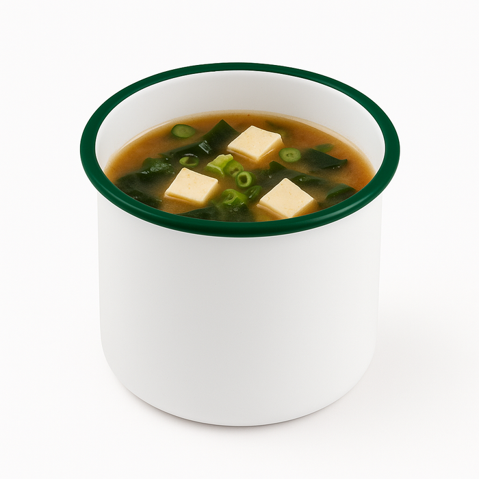 Scodella Enamely smaltata con bordo verde (42) - 1200 ml - Ø 12 cm - H 12 cm - 12 pezzi