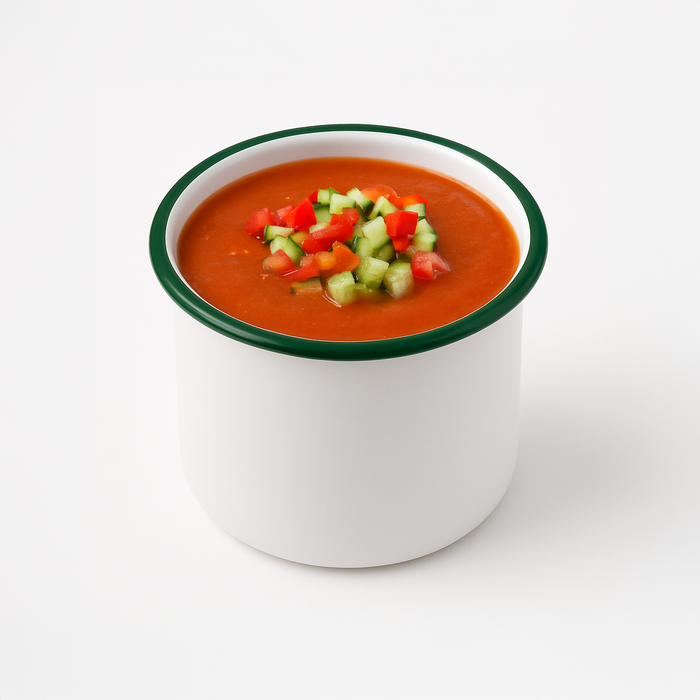 Scodella Enamely smaltata con bordo verde (42) - 730 ml - Ø 10 cm - H 10 cm - 12 pezzi