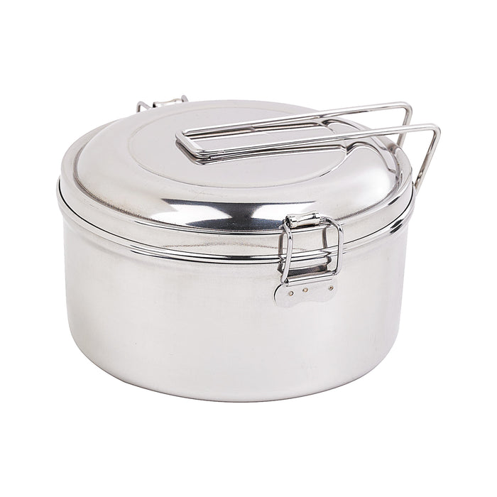 Lunch-box NoxBox tondo in acciaio inox con coperchio (FE40) - 900 ml - Ø 14 cm - H 7,6 cm - 6 pezzi