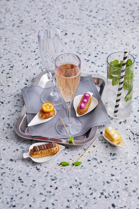 Vassoio in acciaio inox (FE40) - 31 cm x 24 cm x 2,5 cm - 10 pezzi