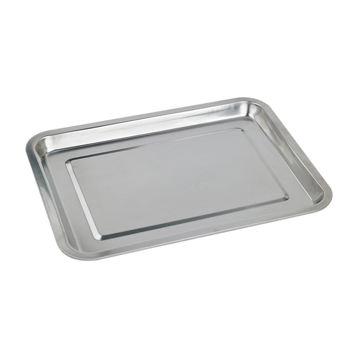 Vassoio in acciaio inox (FE40) - 36 cm x 27 cm x 2 cm - 20 pezzi