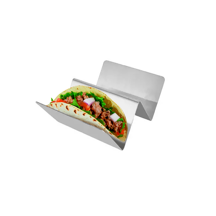 Supporto in acciaio inox per 2 tacos (FE40) - 12,4 cm x 10 cm x 5,7 cm - 6 pezzi