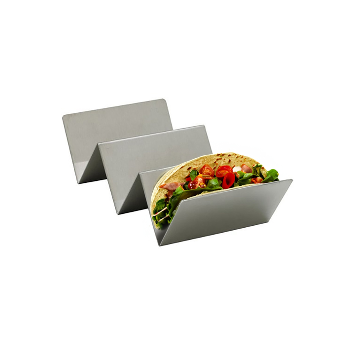 Supporto in acciaio inox per 3 tacos (FE40) - 19,9 cm x 10 cm x 6 cm - 6 pezzi