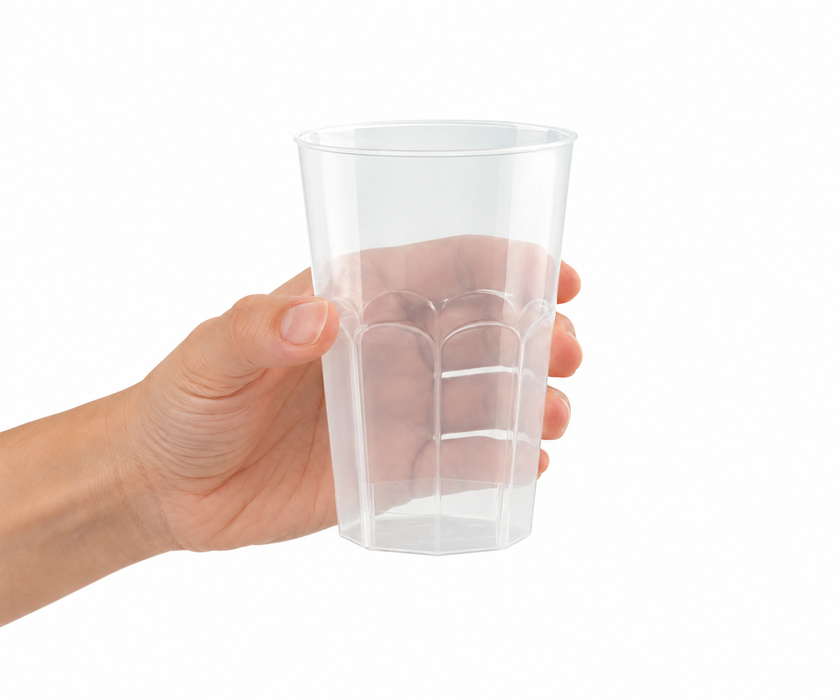 "Optimal" bicchiere in PP riutilizzabile - 340 ml - Ø 7,9 cm - H 10,8 cm - 30 pezzi