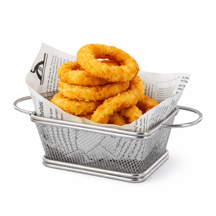 Mini cestino friggitrice in metallo - 16,2 cm x 7,7 cm x 7,4 cm - 6 pezzi
