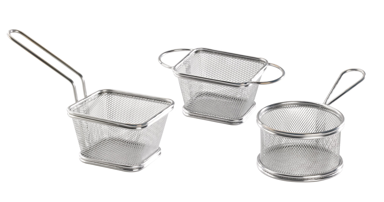 Mini cestino friggitrice in metallo - Ø 10 cm - H 8 cm - 6 pezzi