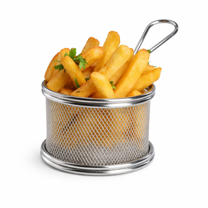 Mini cestino friggitrice in metallo - Ø 10 cm - H 8 cm - 6 pezzi