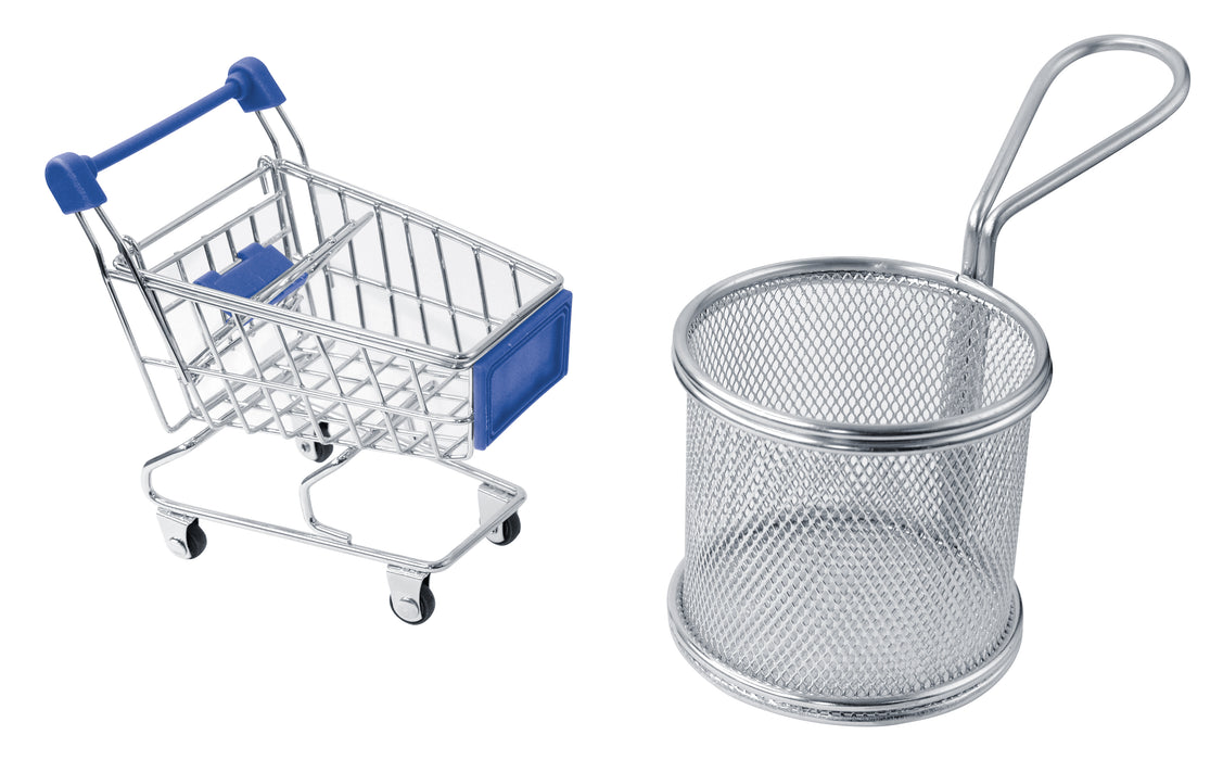 Mini cestino friggitrice in metallo - Ø 8 cm - H 8,5 cm - 6 pezzi