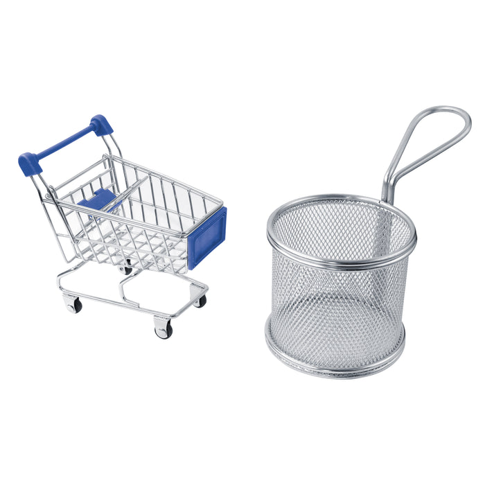 Mini cestino friggitrice in metallo - Ø 8 cm - H 8,5 cm - 6 pezzi