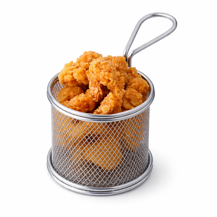 Mini cestino friggitrice in metallo - Ø 8 cm - H 8,5 cm - 6 pezzi