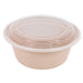 Cuenco reutilizable PP injectado beige con tapa transparente 1200ml Ø182mm A82mm - 50Uds