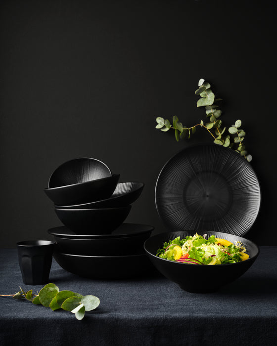 Piatto nero riutilizzabile Black Phoenix - Ø 20,9 cm - H 2,8 cm - 12 pezzi