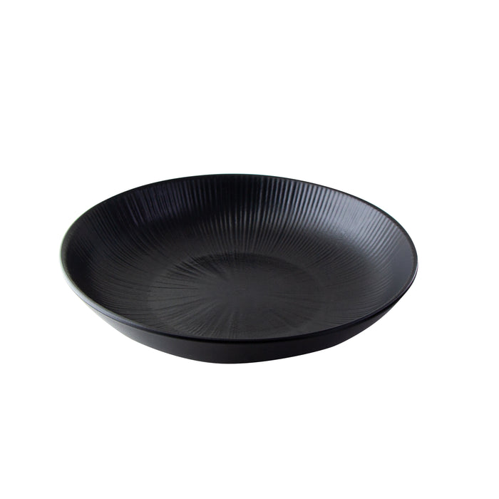 Piatto fondo nero riutilizzabile Black Phoenix da - 950 ml - Ø 22,75 cm - H 4,6 cm - 12 pezzi
