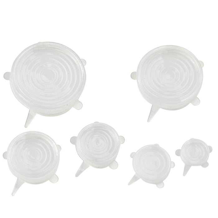 Set di 6 coperchi in silicone riutilizzabili - Ø 20,5 cm - H 3 cm - 10 pezzi
