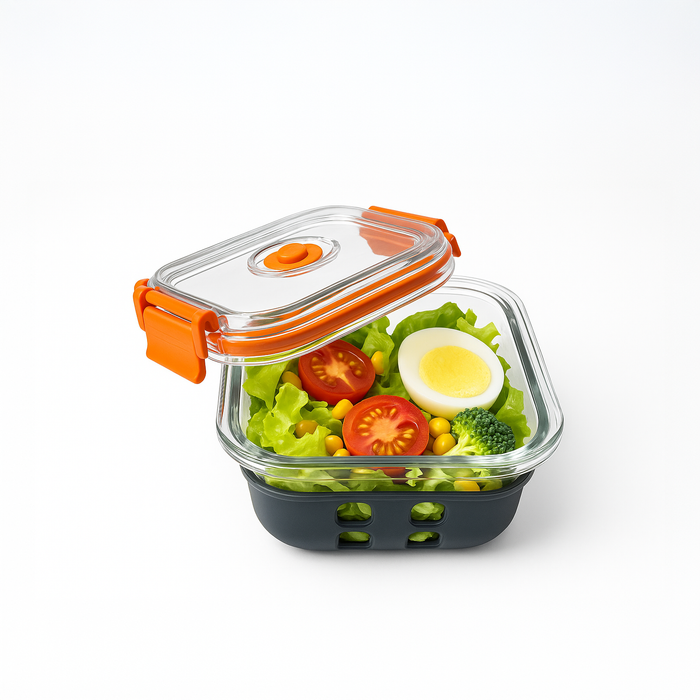 Cook Show Scatola+Copertura trasparente+Protezione in silicone 132x132mm H53mm 510ml